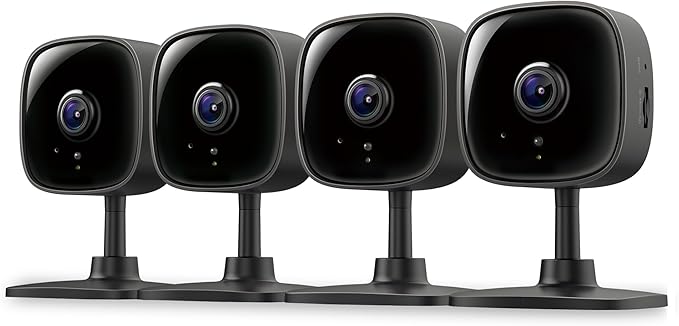 Tapo by TP-Link 1080P Indoor Security Camera for Baby Monitor, Pet Camera w/Motion Detection, 2-Way Audio, Night Vision, Cloud & SD Card Storage, Works w/Alexa & Google Home, Black, C101(4-Pack)