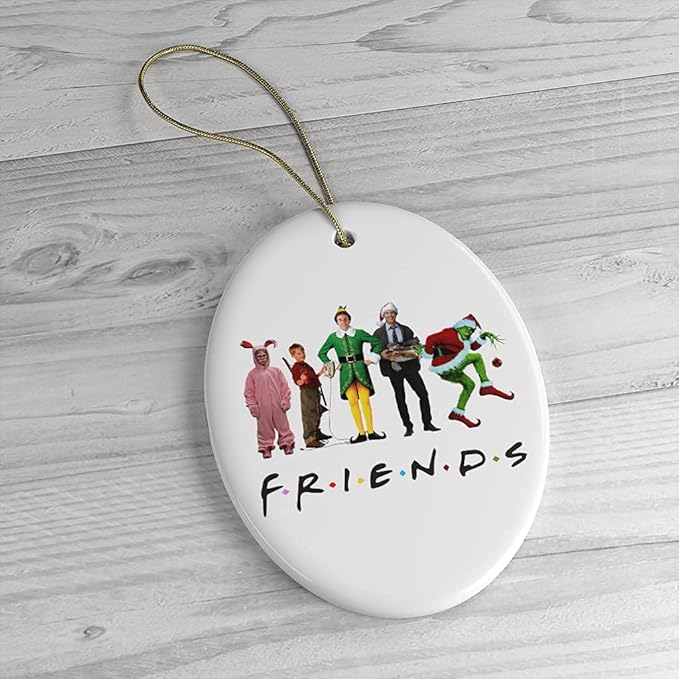 Pop Culture, Movie, and Music Themed Trendy Christmas Ornaments (Christmas Movie Characters Ornament (Oval))