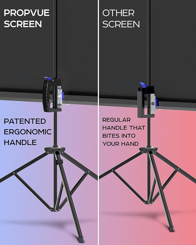 100 Inch Indoor and Outdoor Projector Screen with Stand for Movies or Presentations - HD Premium 16:9 Folding Free Tripod Screen with Carry Bag and Straps, Matte