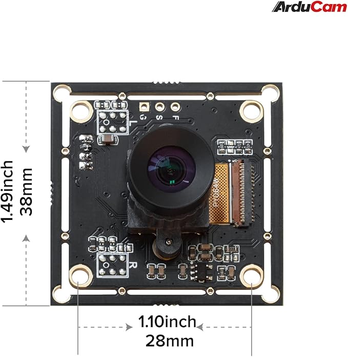 Arducam 2MP Global Shutter USB Camera, 50fps OV2311 Monochrome UVC Webcam Module with Low Distortion M12 Lens Without Microphones, Compatible with Windows, Linux, Android and Mac OS