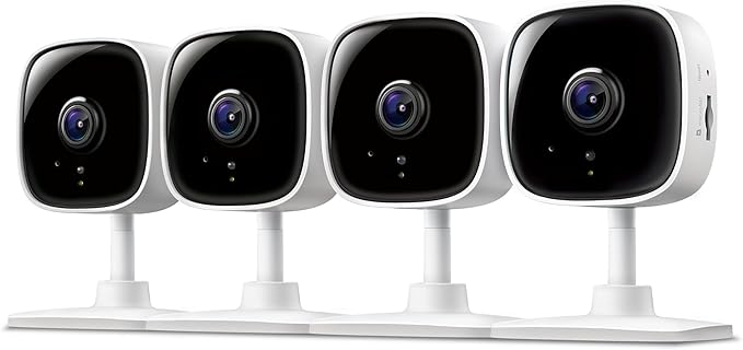 Tapo 1080P Indoor Security Camera for Baby Monitor, Pet Camera w/Motion Detection, 2-Way Audio Siren, Night Vision, Cloud & SD Card Storage, Works w/Alexa & Google Home, Plug-in, C100(4-Pack)