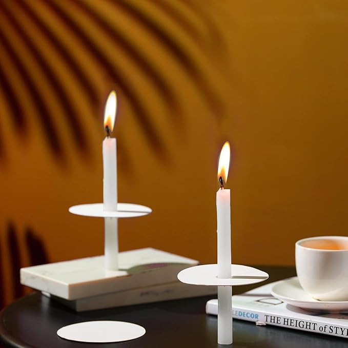 Onebird 200 White Taper Candles, Smokeless and Odorless, Handheld Drip Guard, 0.5 inch x 5 inch, Church for Prayers, Vigils, Memorial Services, Religion