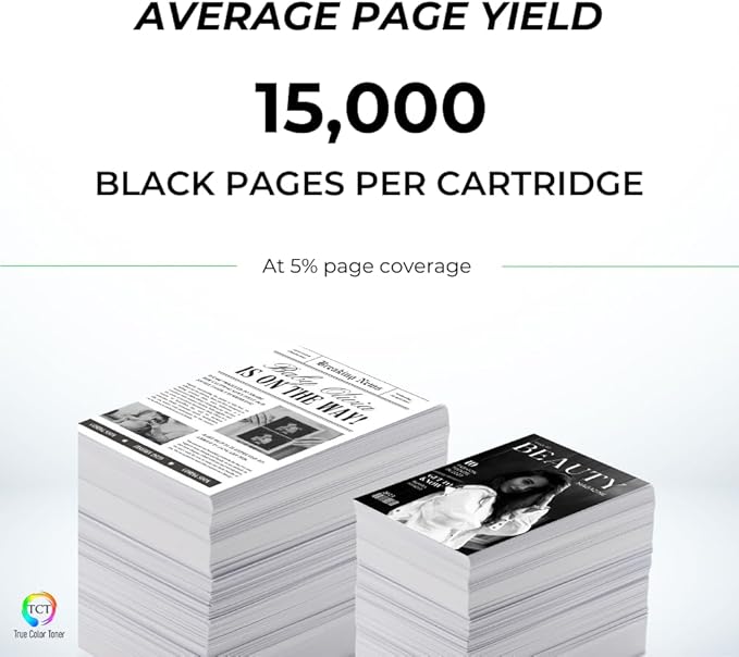 TCT TN815 Black Toner Cartridge 2 Pack - Compatible Replacement for Brother TN-815 TN815BK High Yield Works with Brother HL-L9430CDN HL-L9470CDN MFC-L9670CDN Printers (15,000 Pages)