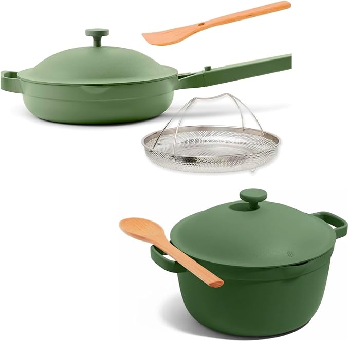 Our Place Home Cook Duo - Always Pan 2.0 & Perfect Pot Bundle | Multi-Functional Cookware Set Replaces 18 Pieces | Sage