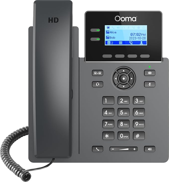 Ooma Provisioned 2602W Wi-Fi IP Desk Phone Exclusively for Ooma Office VoIP with Virtual Receptionist, Desktop and Mobile App, Video Conferencing. Subscription Required