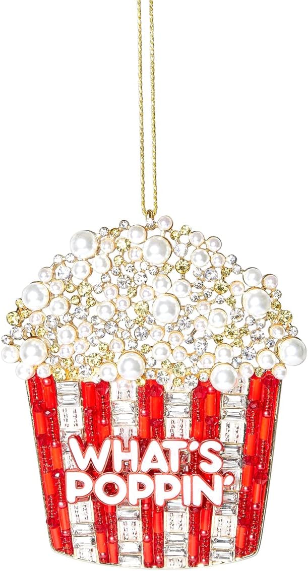 2025 Christmas Popcorn Ornaments,Food Popcorn Ornament Hanging Ornaments for Christmas Tree Decor,Keepsake Gifts for Sisters Mom Grandma Women