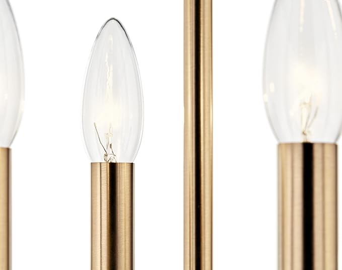 Kichler Delvin 4-Light Pendant, Updated Traditional Light with Clear Glass in Champagne Bronze and Black, for Foyer, Dining Room, Living Room, Office, Bedroom, or Kitchen, 52619CPZBK