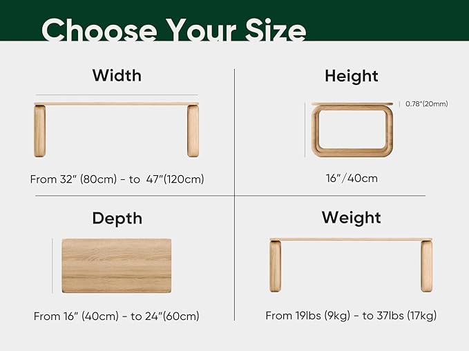 Modern Coffee Table | Wood Rectangle Home Decor for Living Room, Bedroom & Office | Rustic, Farmhouse & Mid-Century Furniture (Espresso, 19.6'' x 39.3'' in)