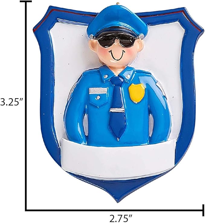 Personalized Police Christmas Ornament 2025 - The Police Ornaments for Christmas Tree Policeman Appreciation Gifts for Coworkers Best Friend Ornament Thank You Gifts Coworker Ornaments by Elves