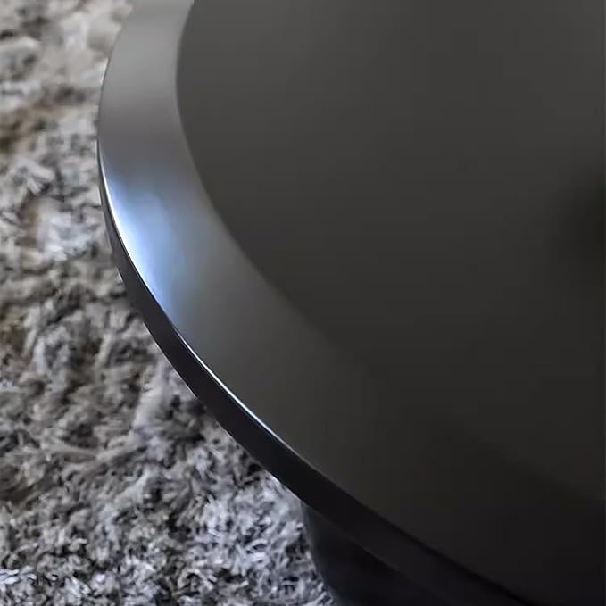 Large Cloud Coffee Table for Living Room, 51.18" Oval Wood Coffee Table with 3 Ball Legs, Unique Modern Living Room Table Center Table for Home Office, Black