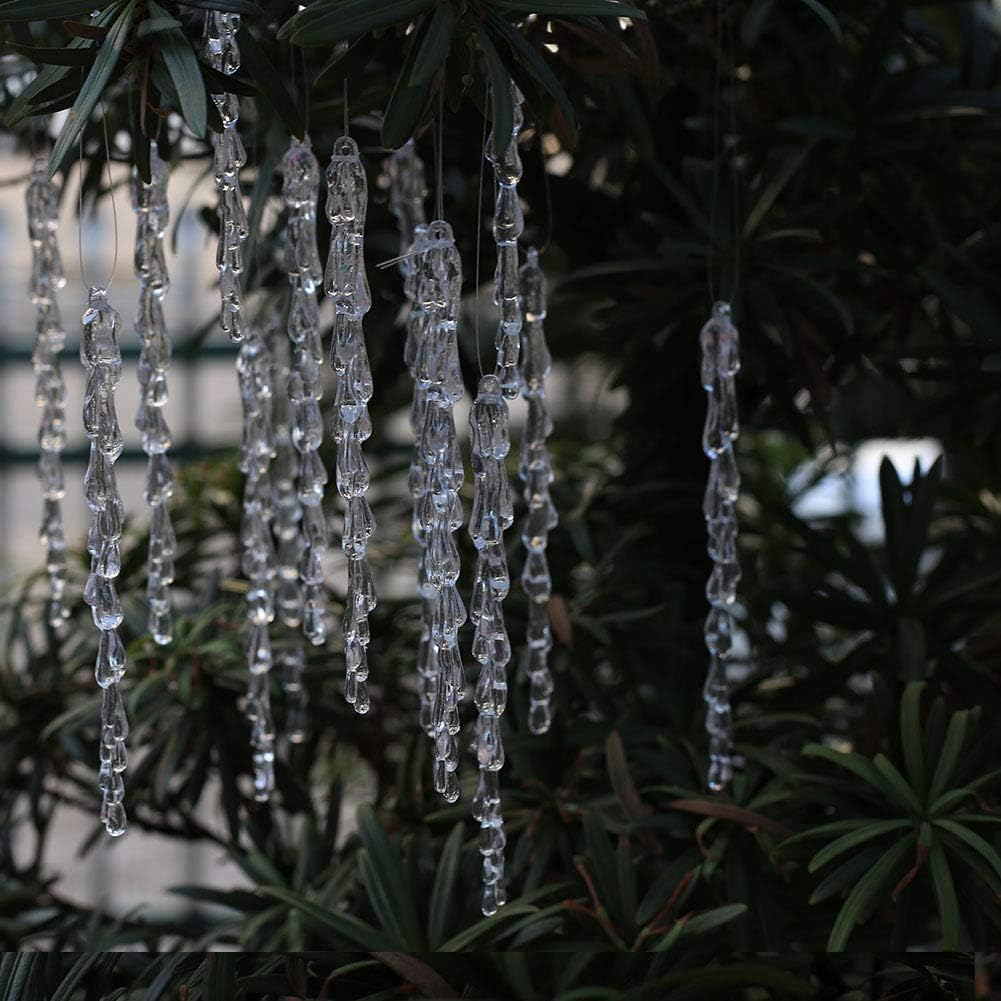 ToBeIT Chrismtas Tree icicles 50 pcs Acrylic Icicle Ornament Set for Chrismtas Decoration(50pcs Icicle)