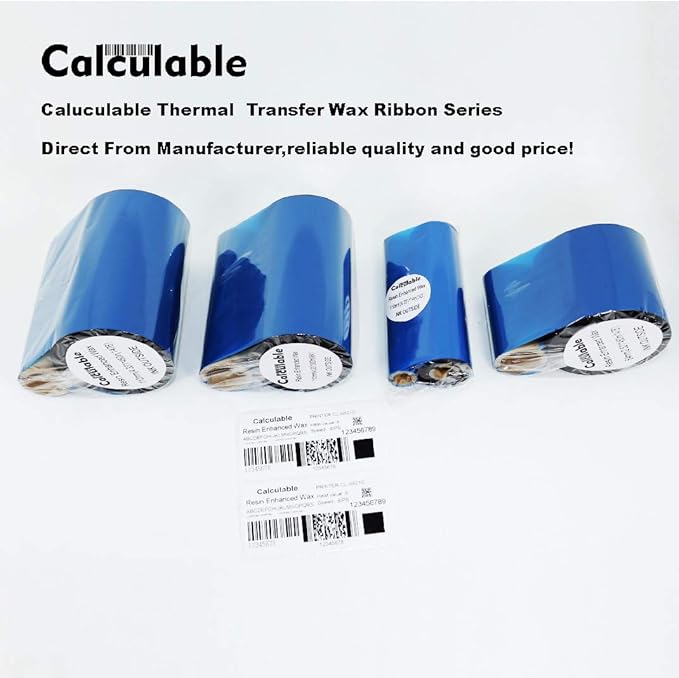 4 Rolls 4.33" x 984' Thermal Transfer Ribbon - Premium Resin-Enhanced Wax Printer Ribbon 1inch core Ink Out for Zebra ZT410,ZT420,ZM400,Sato,Datamax,Citizen,Tsc,Tec, Printer