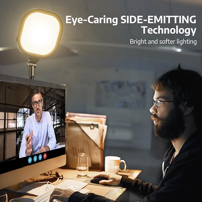 Video Conference Lighting for Zoom Meeting, Ring Light for Desk with Flexible Stand, 30 Light Modes Light for Video Recording, Desk Light & Memory Function for Zoom Calls, Video Streaming, Webcam