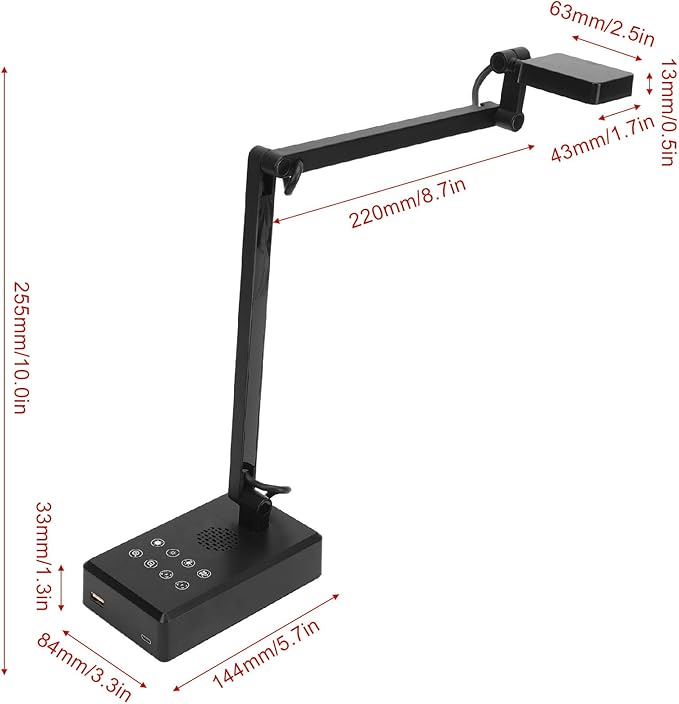 USB Document Camera 4K 16MP Ultra HD Webcam with Adjustable Angle Fit for OS X Windows OBS Android Web Conferencing Distance Learning Remote Teaching