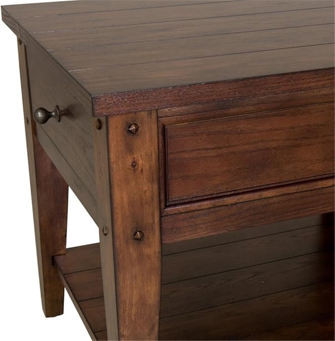 Pemberly Row Modern/Contemporary Dark Brown Wood End Table