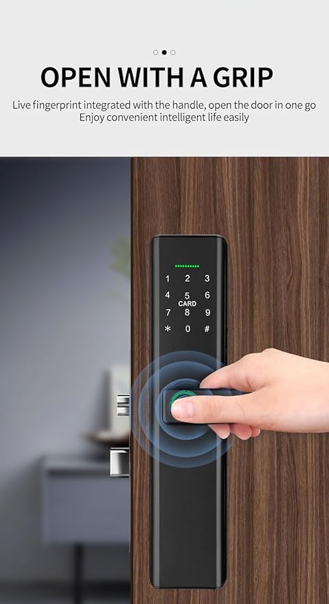 Smart Lock Fingerprint Door Lock with Touch Screen Password Electronic Locks, Tuya APP Remote Control Smart Door Lock (P12 with TUYA APP)