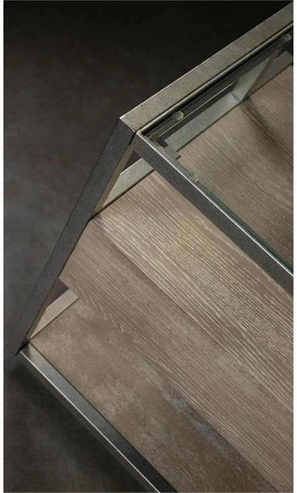 Home Square Refined Glam Side Table in Natural Finish - Set of 2