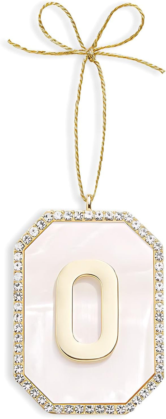 2025 Christmas Initial Ornaments, Letter O Ornaments for Tree, Hanging Xmas Ornament for Mother Best Friends Sister Wife
