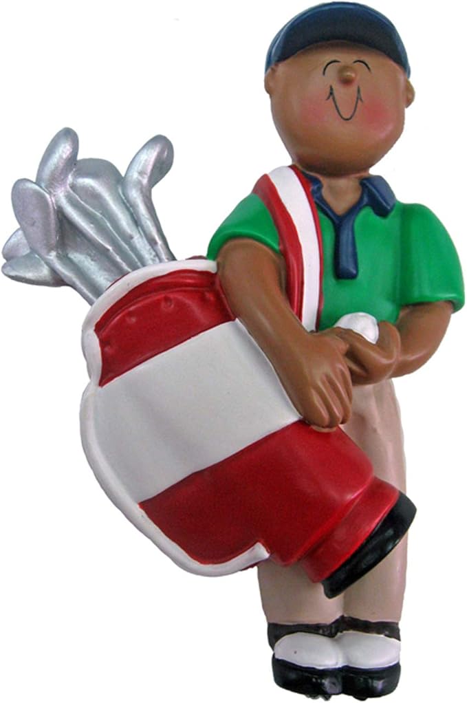 Personalized Golf Ornament 2025 - African American Golfer Gifts for Men Unique Golf Gifts Decor Ornaments for Christmas Tree Cart Decorations Christmas Ornaments by Elves