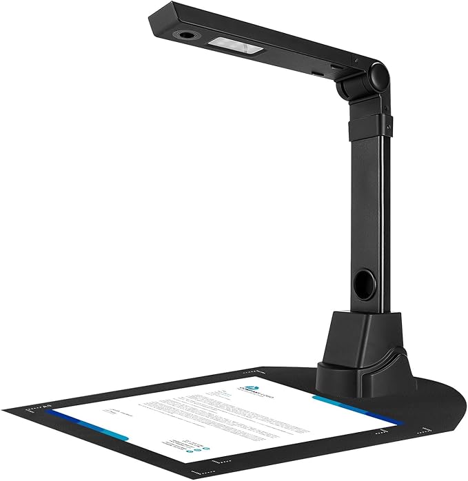 Document Scanner, 12MP Book Document Camera for Teachers Multi-Language OCR Recognition Foldable & Portable Pocket Book/Multi-Page Scanning, Capture Size A3/A4, Only Windows
