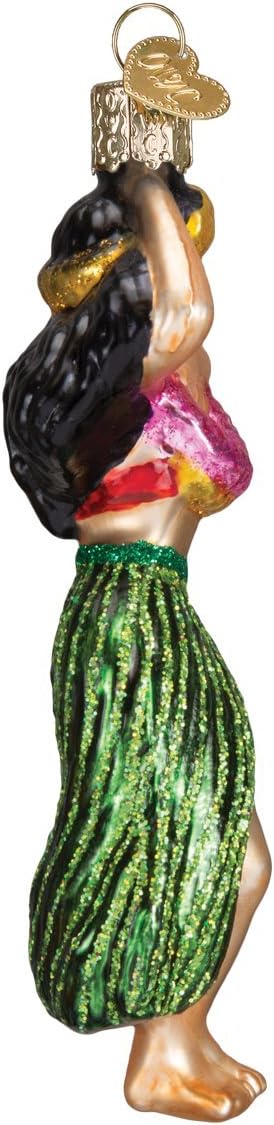 Old World Christmas Hula Dancer Glass Blown Ornament for Christmas Tree, Handcrafted Holiday Decoration, Dance Collection