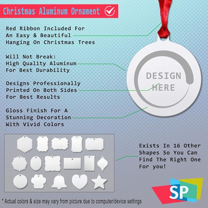 Style In Print Custom Holiday Christmas Ornament Custom Personalized Photo & Text Aluminum Paw Shape