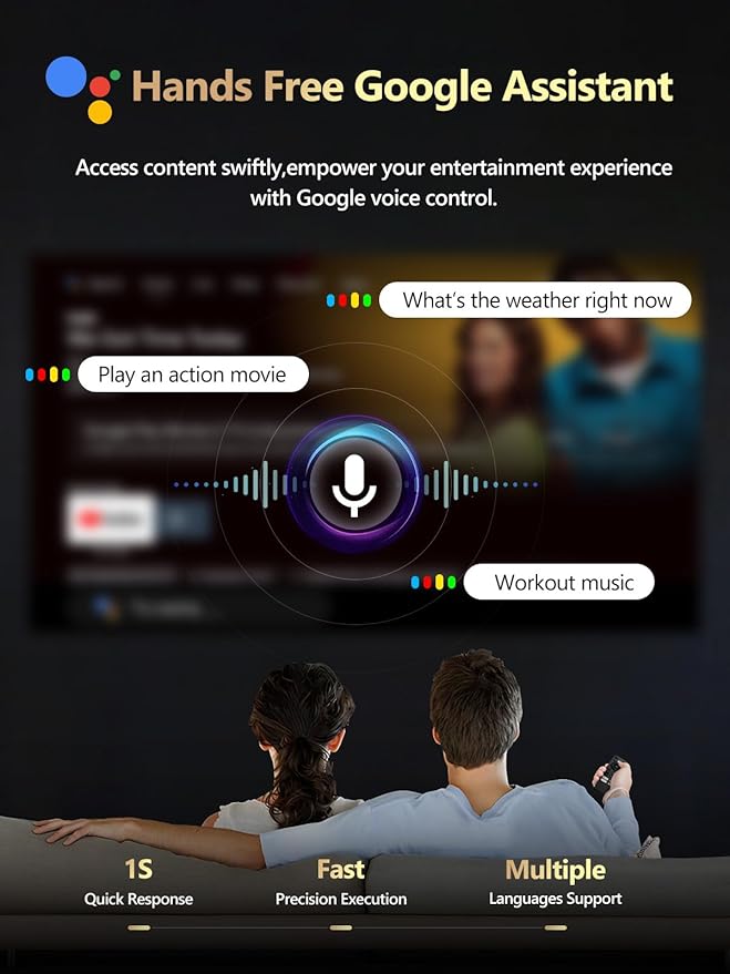 Smart 4K Projector Google TV & Built-in Apps, 2400ANSI High Bright Daylight Projector, Ultra HD Daytime Projector ToF Auto Focus/Keystone, WiFi6/Bluetooth/HDMI2.1 for Home Theater Outdoor Movie Gaming