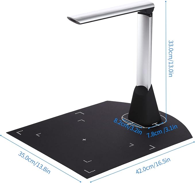 LiebeWH 5MP Document Camera Portable Scanner for A4 Paper Picture Document Foldable and Portable with LED light