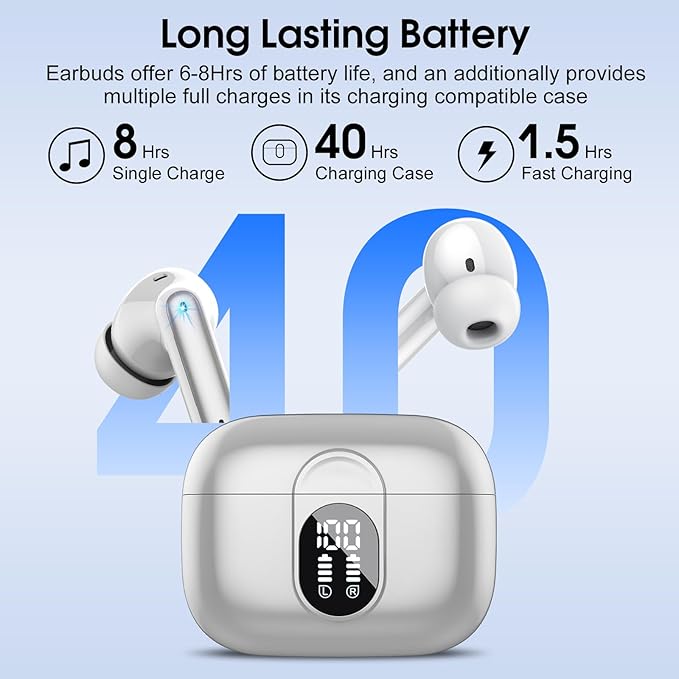 Ai Translation Earbuds Real Time, Simultaneous Interpretation Translator Earbuds with 6 Translation Modes/164 Languages, No Subscription Translatior Headphones, Light Gray