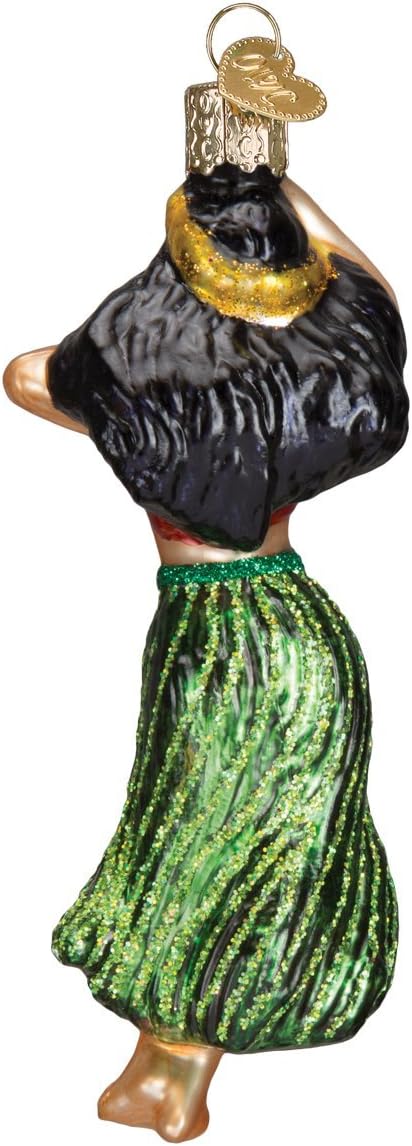 Old World Christmas Hula Dancer Glass Blown Ornament for Christmas Tree, Handcrafted Holiday Decoration, Dance Collection