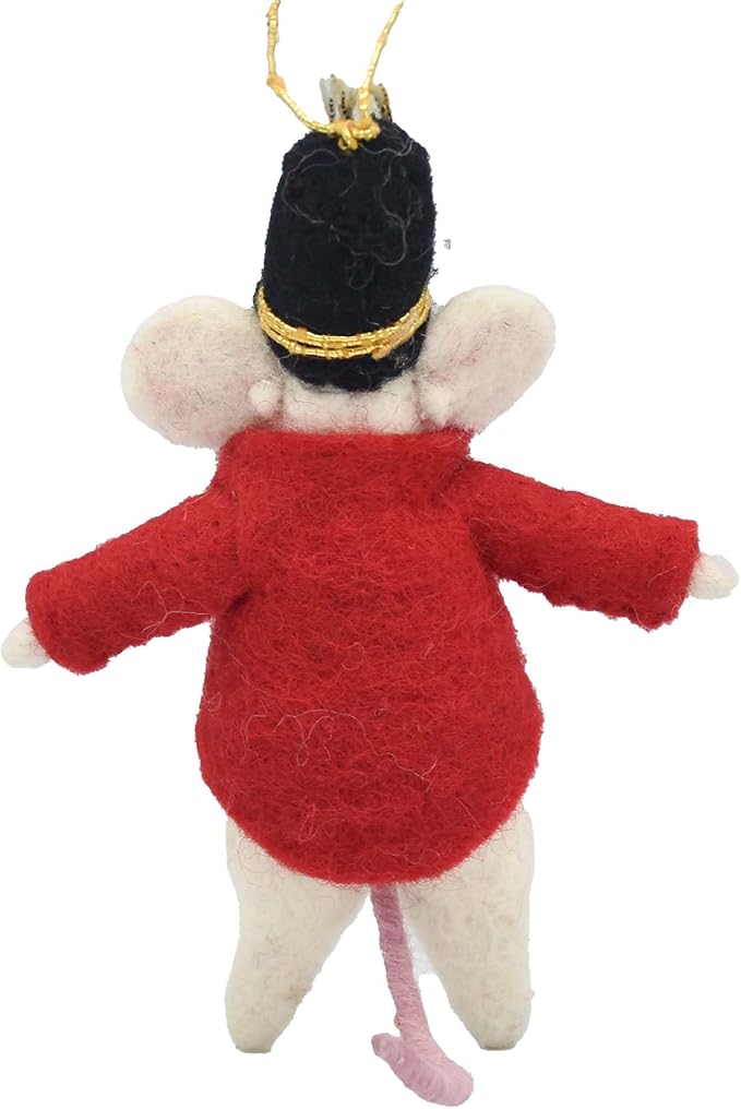 Global Crafts Showman Mouse Felt Christmas Ornament