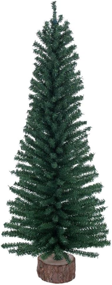 Vickerman 32" Mini Pine Artificial Christmas Tree Unlit, Seasonal Indoor Home Decor with Decorative Wood Base