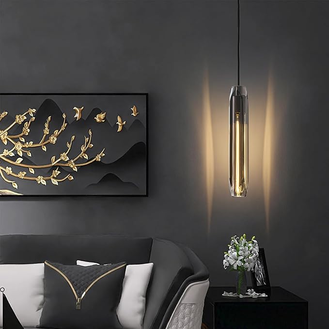 Pendant Lights Kitchen Island Pendant Lights Pendant Light fixtures Kitchen Pendant Light pendent Light Smoke Gray Crystal lampshade Island Pendant Lights for Kitchen