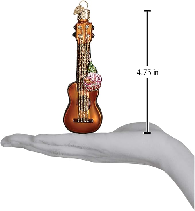 Old World Christmas Ornaments: Ukulele Glass Blown Ornaments for Christmas Tree (38040)
