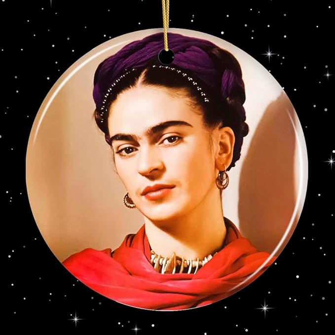 Pop Culture, Movie, and Music Themed Trendy Christmas Ornaments (Frida Kahlo Ornament)