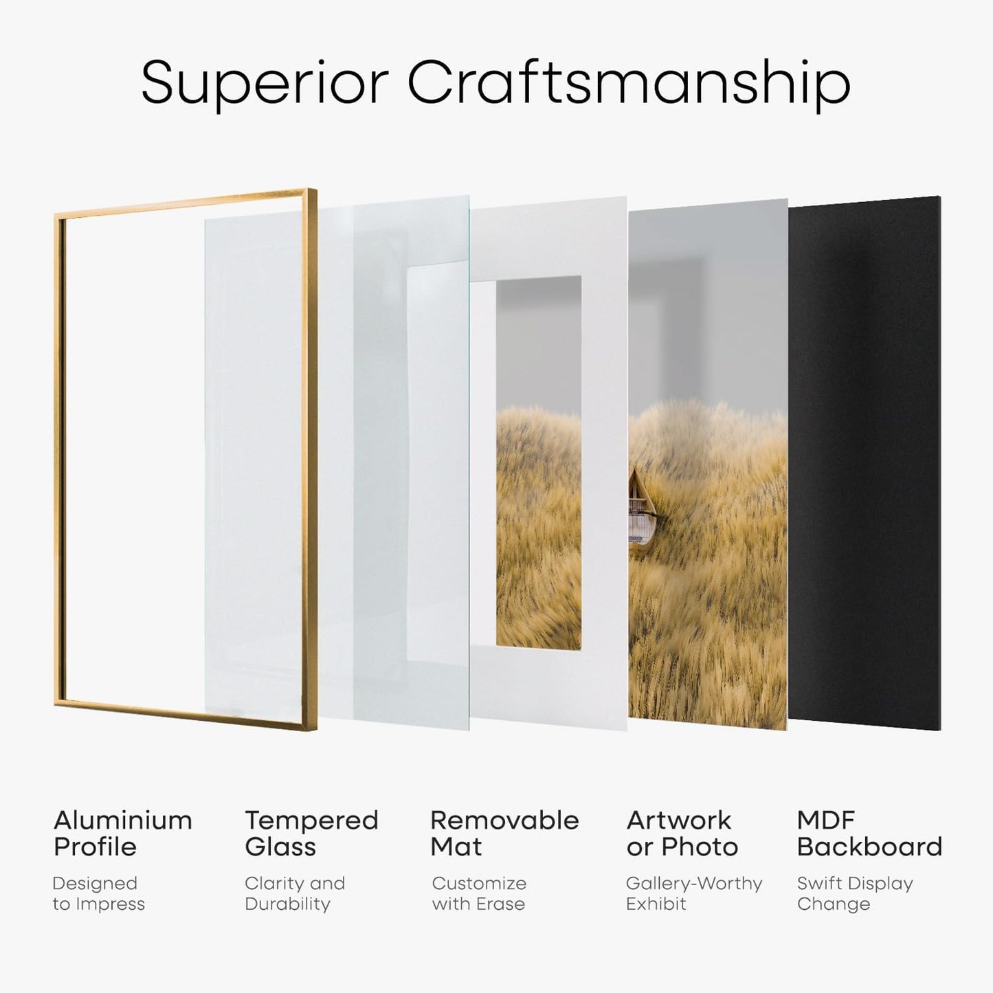 Homeforia A3 Picture Frame Bronze, High End Metal 11.7 x 16.5 inch Brass Poster Frames with Mat 8.3 by 11.7 Print, A3 Size Frames Matted to A4 Photo, 11.7by16.5 Hanging Frame, Tempered Glass, Set of 1