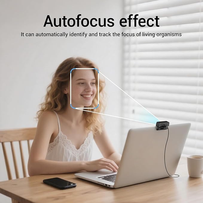 2K Webcam for PC, Full HD Video Calling, HD Light Correction, Works with Skype, Zoom, FaceTime, Hangouts, PC/Mac/Laptop/MacBook/Tablet