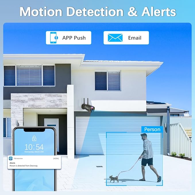 【130° Ultra Wide-Angle】 Wireless Security Camera System, Outdoor WiFi Cameras Home Video Surveillance Systems DVR Kits