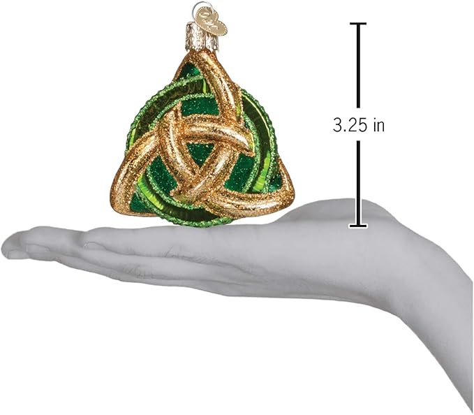 Old World Christmas Trinity Knot Glass Blown Ornament for Christmas Tree, Handcrafted Holiday Decoration, Religion Collection