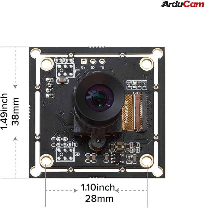 Arducam 100fps Mono Global Shutter USB Camera, 720P OV9281 UVC Webcam Module with Low Distortion M12 Lens Without Microphones, for Computer, Laptop, Android and Raspberry Pi