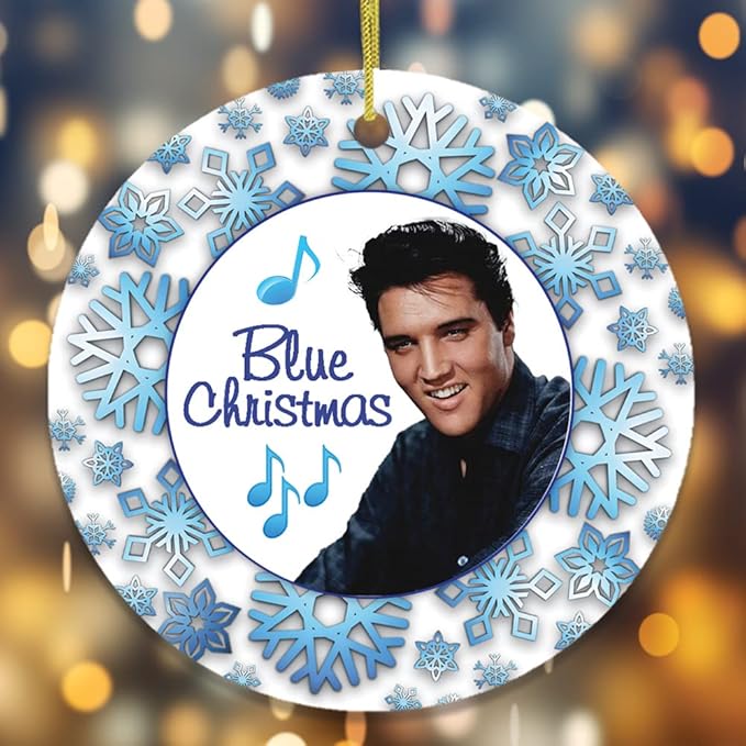 Pop Culture, Movie, and Music Themed Trendy Christmas Ornaments - Blue Christmas Classic Holiday Ornament