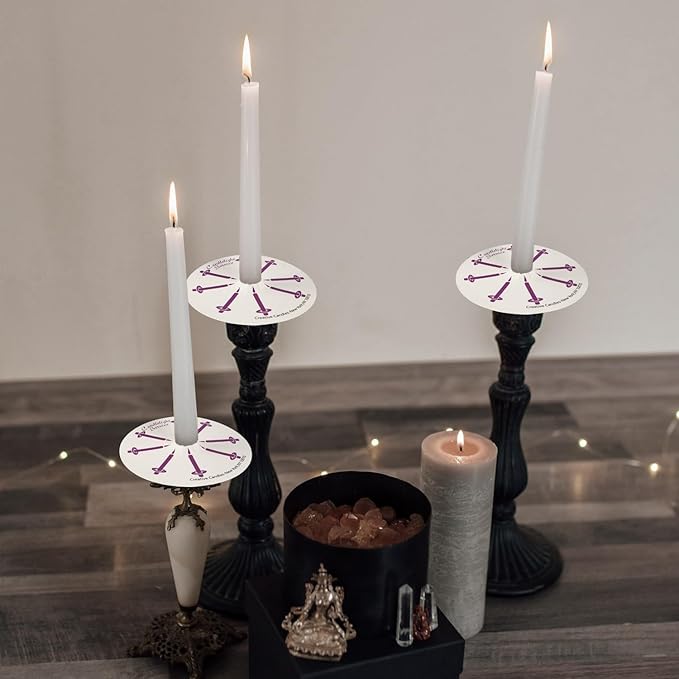 200 pcs Church Candles with Drip Protectors for Devotional Candlelight Vigil Service, Unscented White 5" H X 1/2" D, No Smoke, Shabbat, Praye