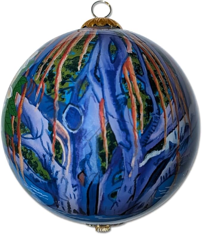 Remembering Lahaina Maui Ornament: Collectible Hand-Painted Glass Keepsake with Gift Box