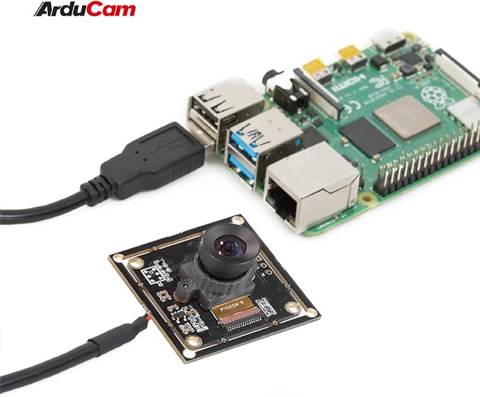 Arducam 100fps Mono Global Shutter USB Camera, 720P OV9281 UVC Webcam Module with Low Distortion M12 Lens Without Microphones, for Computer, Laptop, Android and Raspberry Pi