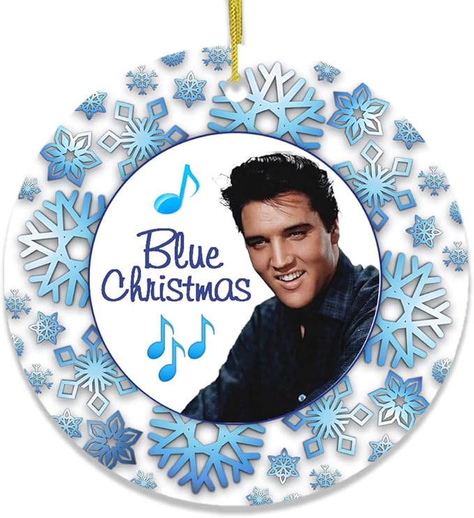 Pop Culture, Movie, and Music Themed Trendy Christmas Ornaments - Blue Christmas Classic Holiday Ornament