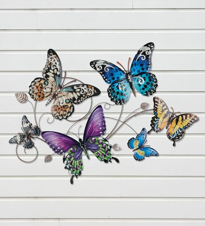 Regal Art & Gift Butterfly Collage Metal Wall Décor for Home - Large Wall Hanging Decorative Accent | Indoor Outdoor Metal Wall Art | Weather Resistant Sculpture for Living Room, Patio or Garden