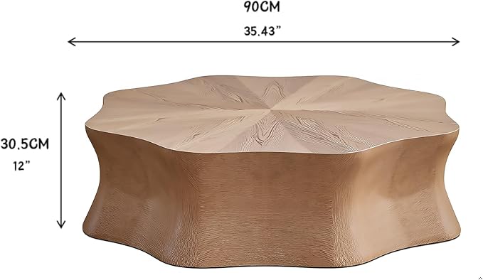 35.4" Square Coffee Table for Small Spaces, Black Flower Petal Design with Sturdy MDF Top, Low Profile Modern Minimalist Accent Center Table for Apartment, Lounge, Office