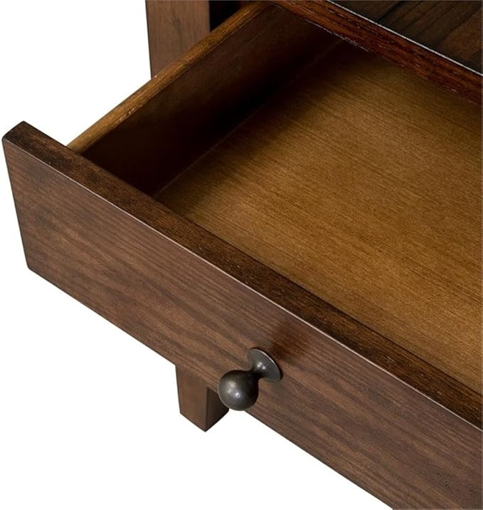 Pemberly Row Modern/Contemporary Dark Brown Wood End Table
