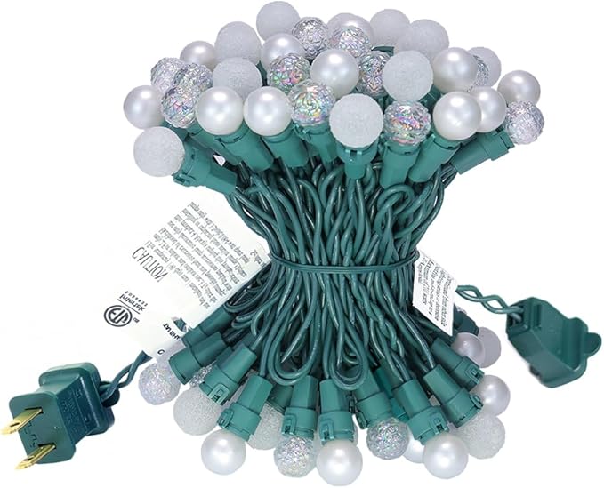 GlowVibe Christmas Lights Outdoor Warm White G15 Glass Bulbs 70 LED 19FT Plug in Mini Globe String Lights Connectable for Indoor Patio Xmas Tree Décor