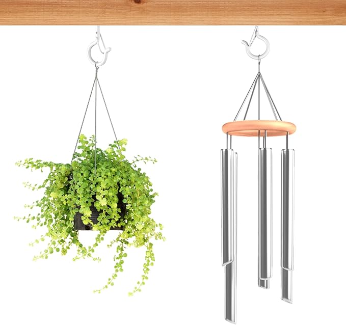 35 PCS Screw-in Hooks for Outdoor String Lights, Q Hangers Hooks Outdoor for Outside, Swivel Hanging Basket Patio Light Hooks with Safe Buckle Screw in Planter Eye Hook for Wall Ceiling, White